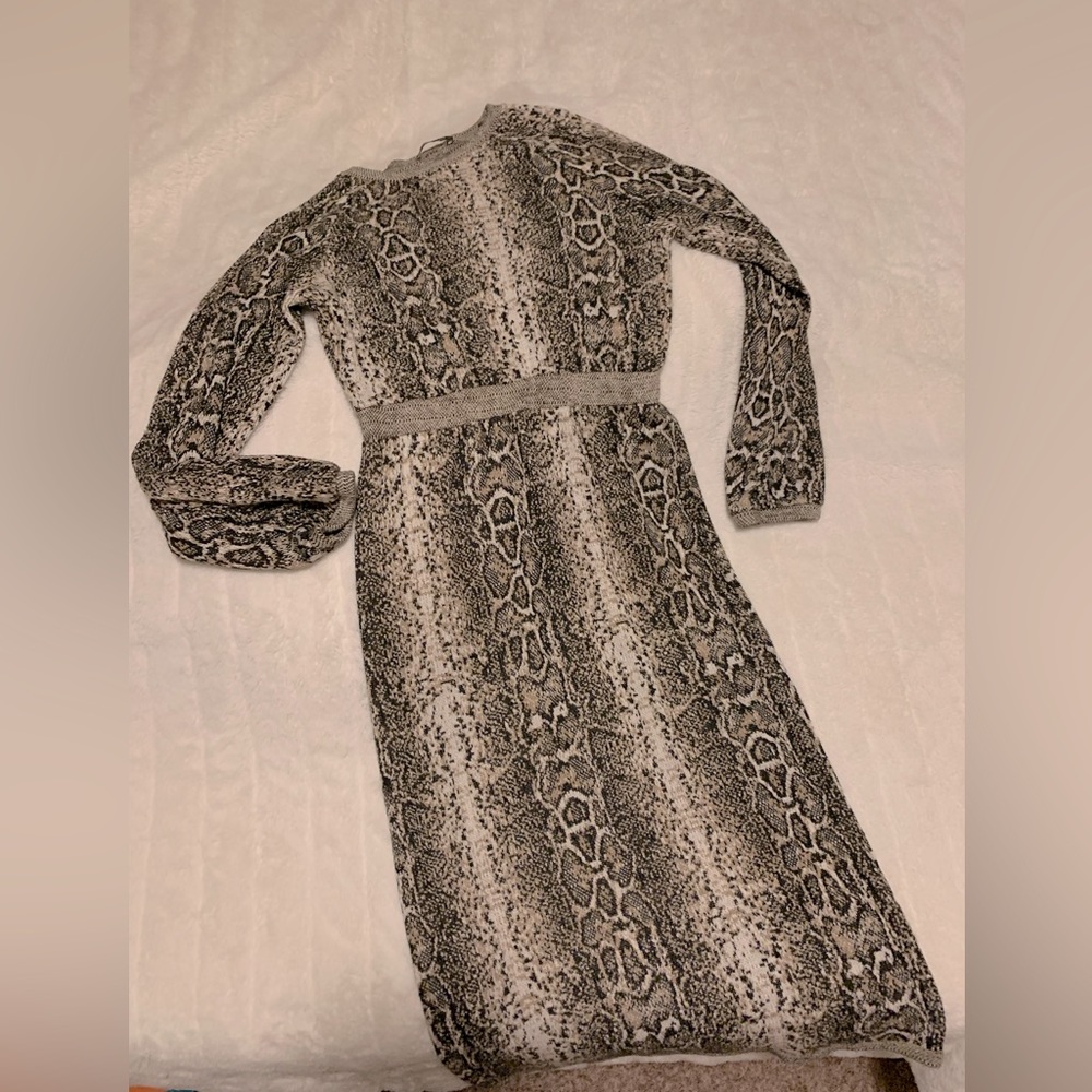 Casual snake-print sweater dress from Zara.